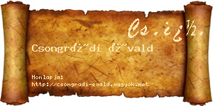 Csongrádi Évald névjegykártya